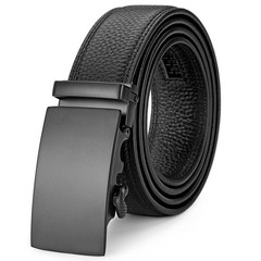 EVIRON Men&rsquo;s Leather Belt made of Top 36&Prime;-42&Prime; Waist Adjustable, Black Style 1