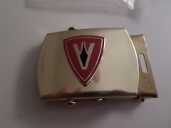 U.S MILITARY 5th MARINE CORPS SOLID BRASS BELT BUCKLE MADE IN THE U.S.A