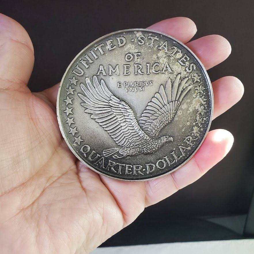 Indiana Metal Craft Standing Liberty Quarter Eagle Belt Buckle AC11 IMC Silver