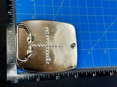 Custom Initial Letter J Silver Tone Outlined Reflective Men Women Belt Buckle