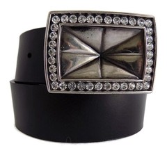 WASHED UP HOLLYWOOD 1.5&Prime; VINTAGE SILVER PYRAMID OF CRYSTALS #064VS BUCKLE ONLY