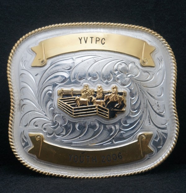 WD15174 *NOS* VINTAGE 2006 **YVTPC YOUTH** TEAM PENNING TROPHY RODEO BELT BUCKLE