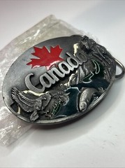 Canada Flag Siskiyou Canadian Maple Leaf Wildlife Metal Fashion Belt Buckle