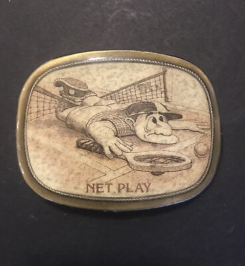 Belt Buckle Tennis Themed Humorous Belt Fits 1.5&Prime; Width Belt