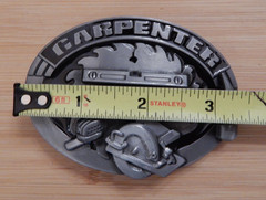 🛠 NEW Carpenter Tradesman Commemorative Belt Buckle Pewter finish enamel inlay