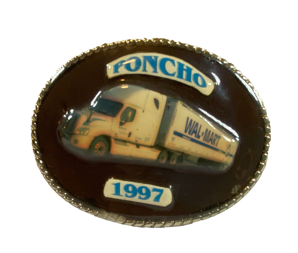 Poncho Wal-Mart 1997 Belt Buckle Enamel 3 3/4&Prime; X 3&Prime; New Never Used Display Only