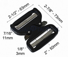AustriAlpin 50mm 2&Prime; Cobra Buckle Male Adjust XL Clips