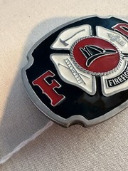 Buckle Bakery Fire Fighter Enamel Belt Color Buckle 1670 Made in USA