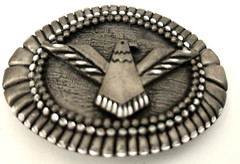 Navajo style Eagle Belt Buckle EJC 1994 Southwestern