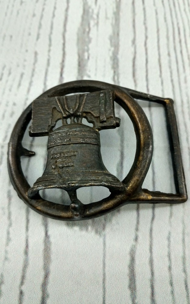 Liberty Bell Pass Stow Symbol of American independence Vintage Belt Buckle
