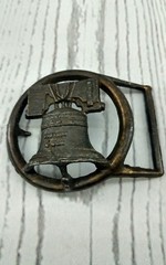 Liberty Bell Pass Stow Symbol of American independence Vintage Belt Buckle