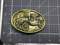 WESTERN COWBOY ~ COWGIRL BRASS OLD CAR BELT BUCKLE” AVON”