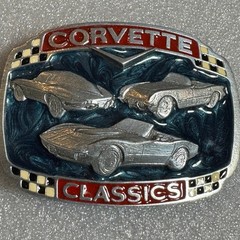 Corvette Classics Belt Buckle Metal Cars Racing Emblem Reissue
