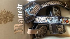 Unisex chinseled western belt 