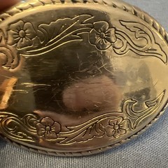 western belt buckle, Silver plated Made In USA 3 1/2” X 2 1/2”