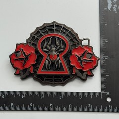 Heavy Metal Buckles Spider Keyhole Rose Belt Buckle