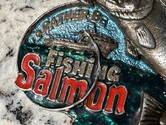 I&rsquo;D RATHER BE FISHING SALMON Vintage 1982 Belt Buckle Great American Buckle Co