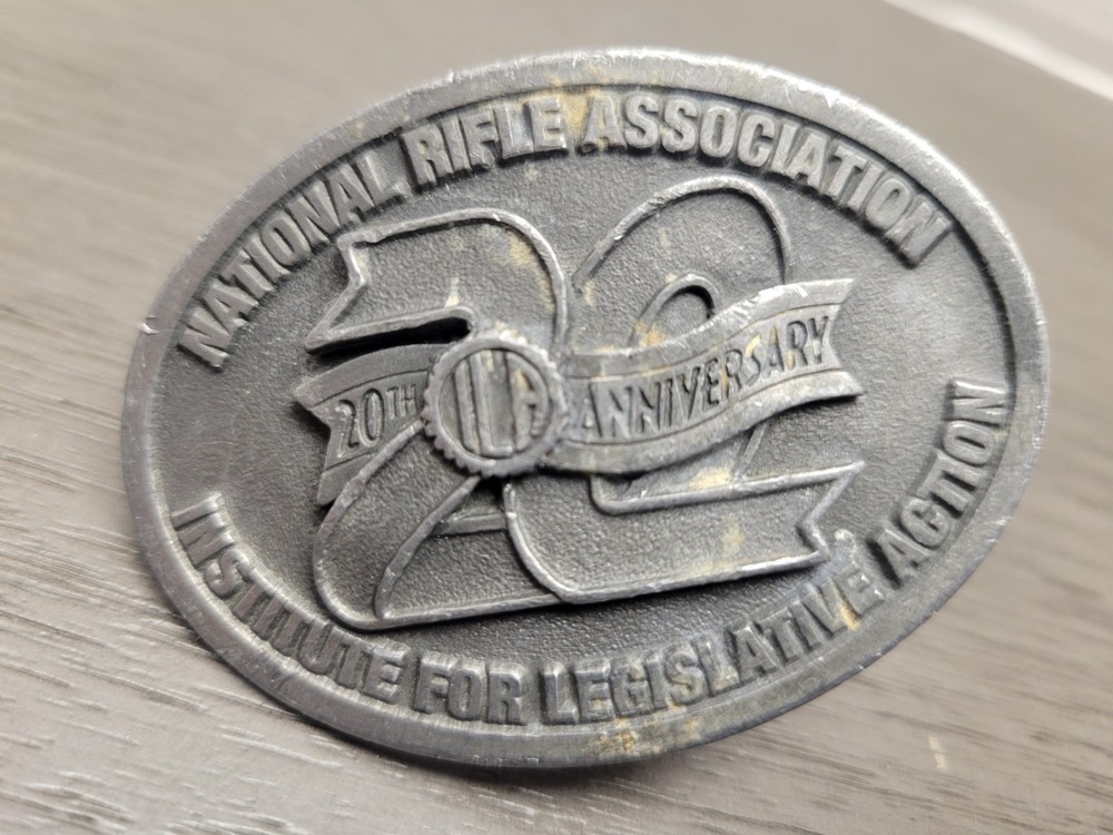 NRA BELT BUCKLE 20th ANNIVERSARY NATIONAL RIFLE ASSOCIATION INSTITUTE FOR ACTION