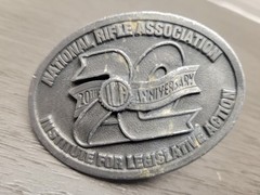 NRA BELT BUCKLE 20th ANNIVERSARY NATIONAL RIFLE ASSOCIATION INSTITUTE FOR ACTION
