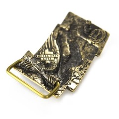 Sculptural handmade belt buckle « Free bird », Solid brass buckle Hawk buckle