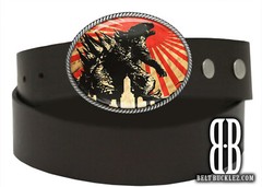 Godzilla Monster Vintage Japanese Art Handmade Artisan Belt Buckle