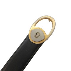 Gucci Leather Belt Gg Mark Buckle Gold Color Black