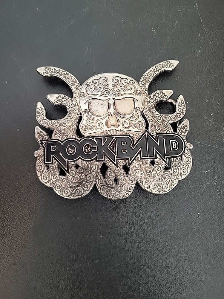 Rock Band Video Game Xbox Skull Metal Belt Buckle New Rock n Roll Rare Gothic