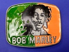 Bob Marley Rasta Multicolor Green Orange One Love Metal Belt Buckle