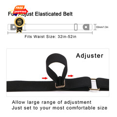 XZQTIVE No Buckle Invisible Fits waist size 36&Prime;-50&Prime;, 2 Pack Black&brown