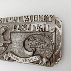 Bluegrass Guitar Belt Buckle Music Festival Dan Crary 1986 Walnut Valley