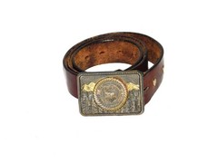 Vintage NRA Whittington Center NM 2nd Annual Trophy Elk Hunt Belt Buckle on Belt