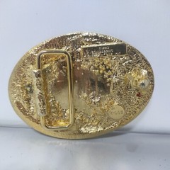 Vtg 1983 Bergamot Brass Works Three Horses Stallions Belt Buckle Country K-146