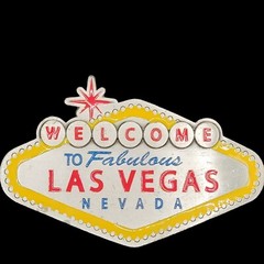 Great American Products Belt Buckle Welcome To Las Vegas Enameled Pewter 70s 80s