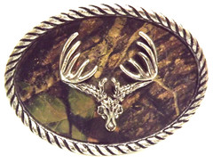 Nocona Mossy Oak/Deer Skull Belt Buckle Fits Belt Size 1.5&Prime; Sz 3.6&Prime;in X 2.5&Prime;in