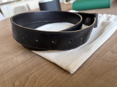 RARE! BWL BILL WALL LEATHER CUSTOM LEATHER BELT W/ STERLING SILVER CROSS SNAP