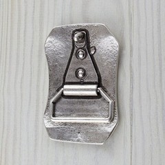 Silver Rectangular Textured Belt Buckle, Unisex Metal Accessory