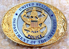MUST SEE CREAM PUFF DEPARTMENT OF THE INTERIOR PARKS POLICE BELT BUCKLE X12/H