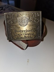 Budweiser Vintage Leather Belt NEW Cowboy Country Men’s Belt Western Buckle