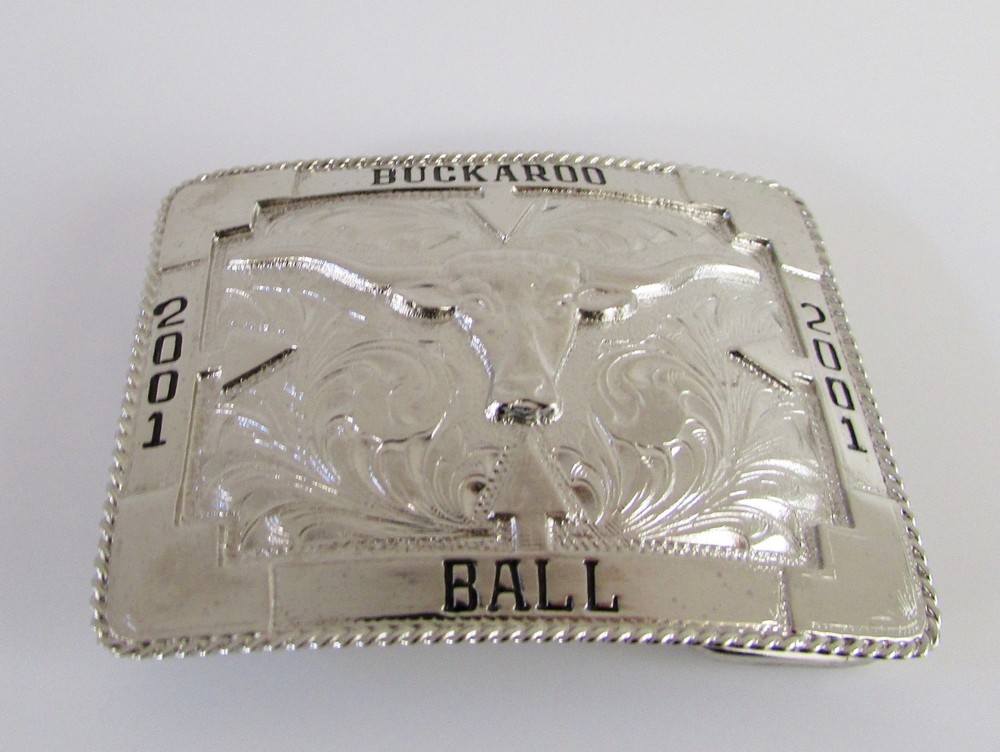 Clint Orms « Longhorn Steer » Buckaroo Ball Santa Fe 2001 Belt Buckle