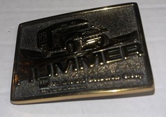 Hummer LTV Missiles & Electronics Group Belt Buckle 1987 Collector Series 3&Prime;x2.5