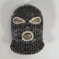 Men&rsquo;s Hip Hop Gun Metal Black Goon Mask Belt Buckle Rhinestones