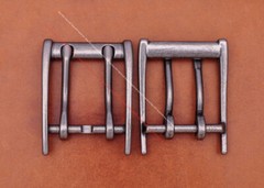 Strong Antique Silver Double Pin Prong Leathercraft Belt Buckle Fits 45mm Strap