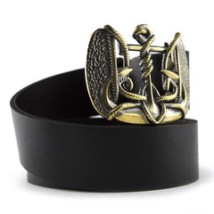 Brass belt buckle Trident Anchor, Ukrainian symbol, Sea anchor belt buckle