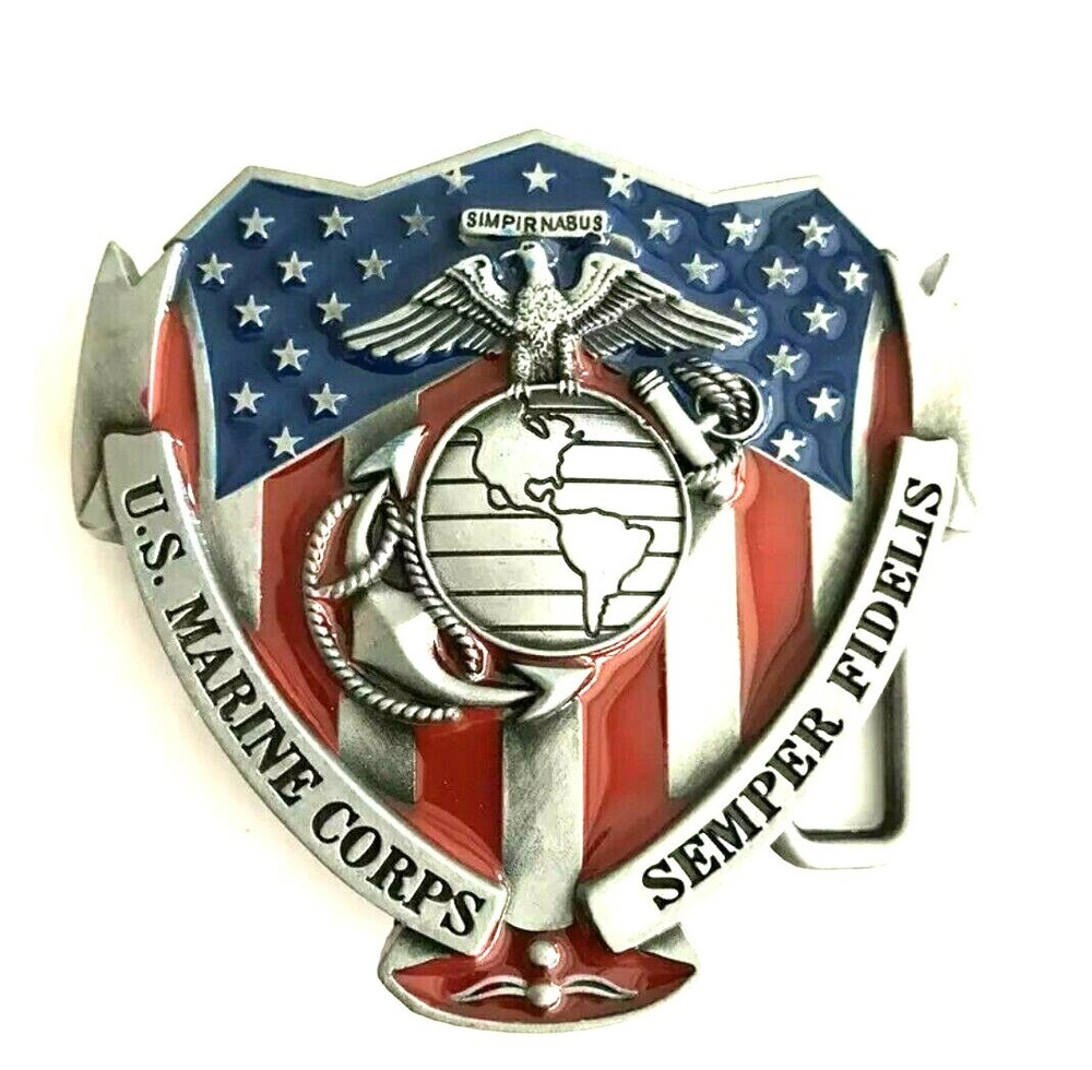 New United States Marine Corps Metal Belt Buckle Men Women With Gift Box USA