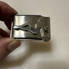 Trucker Mud Girl Flap Belt Buckle Sexy Lady Pinup Belt Buckle Silver Chrome