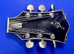 Guitar Head Stack Tuning Keys Black Enamel Cutout Belt Buckle by Jean&rsquo;s Friend