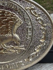 Vtg North American Hunting Club Wings of Gold Brass Belt Buckle Life Member READ