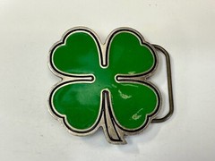 Lucky Four Leaf Clover Green Belt Buckle By Great American Products