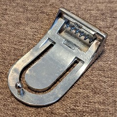 VERY VINTAGE JUNGLE EXPLORATION (ELEPHANT LOGO) BELT BUCKLE, SILVER FINISH