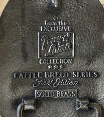 VINTAGE TONY LAMA CATTLE BREED SERIES FIRST EDITION SOLID BRASS BELT BUCKLE
